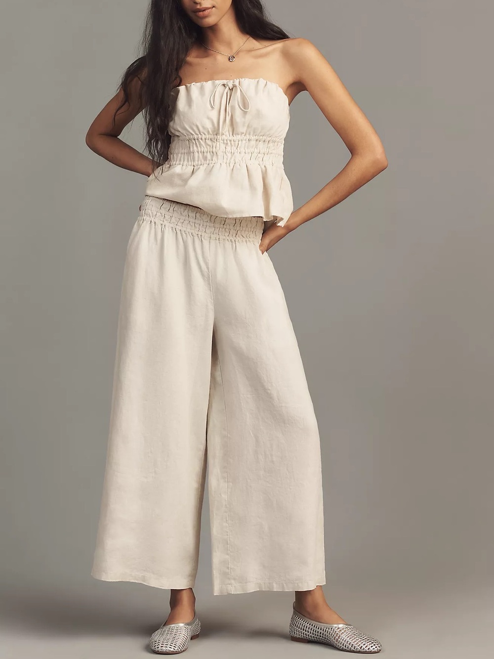 Anthropologie Somerset Linen Pull-On Pants NEW